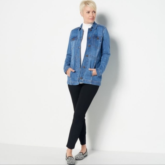 Susan Graver Petite Stretch Denim Vintage Utility Jean Jacket. BNWT. Never worn. - Picture 9 of 13